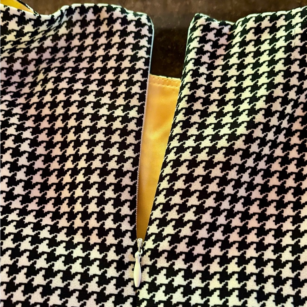 ⭐️Liz Claiborne Fully Lined Houndstooth Sleeveless Dress Vintage Size 14⭐️ - Picture 4 of 11
